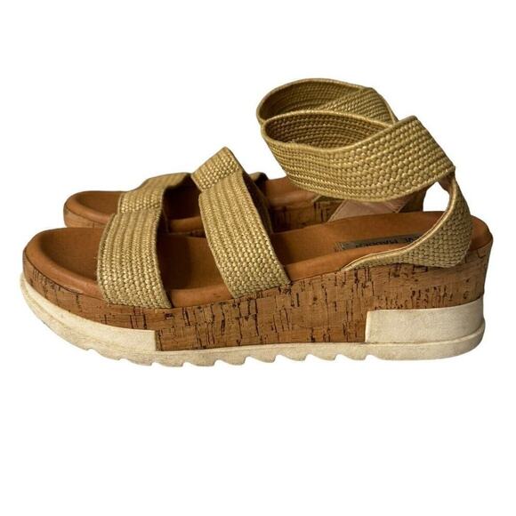 Steve Madden Bandi Platform Wedge Comfort Sandal Women's Size 8 Tan 23431 - Picture 6 of 7